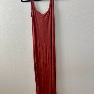 Victoria’s Secret Ribbed Modal Long Slip Dress – Rust Brown (Size S)